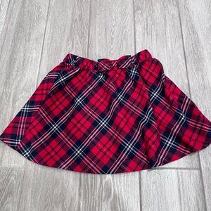 Plaid Red and Black Girls Skirt